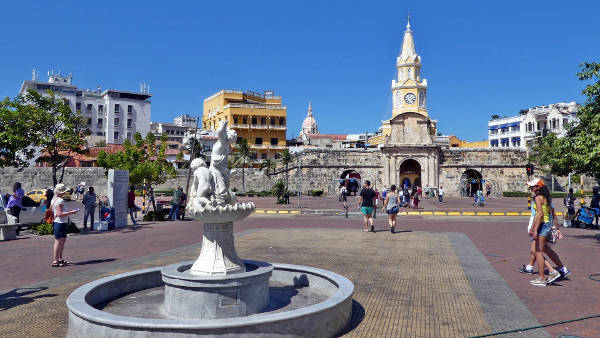 Plaza de los coches a Cartagena in Colombia.