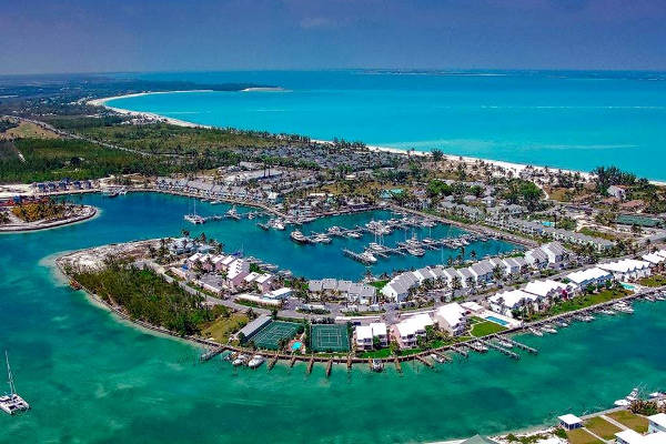 Splendida vista di Abaco, un'isola delle Bahamas per la luna di miele.
