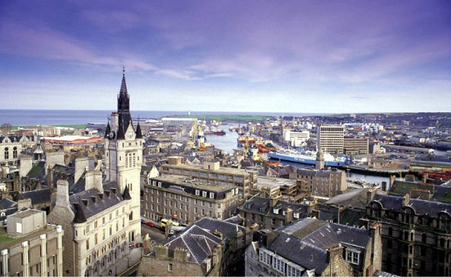 La città di Aberdeen in Scozia.