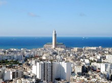 Casablanca in Marocco, sullo sfondo la mosche di Hassan II.