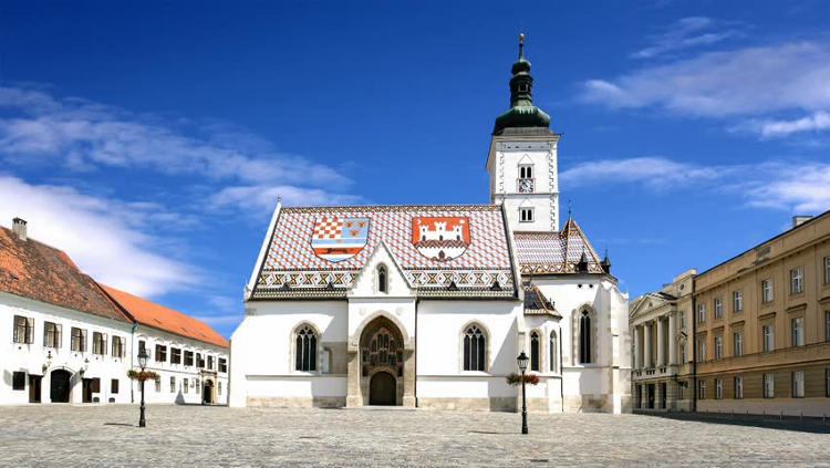 La Chiesa di San Marco nel centro storico di Zagabria.