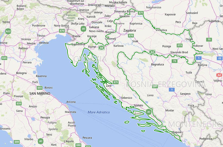 La Croazia sulla Mappa, cartina della Croazia.