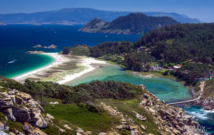 Il meraviglioso paesaggio delle Isole Cies in Galizia, Spagna.