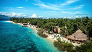 Una spiaggia nelle Isole Gili, vicino Lombok in Indonesia.