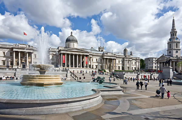 Trafalgar Square, il centro di Londra.