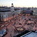 Una delle piazze principali di Madrid, Puerta del Sol.