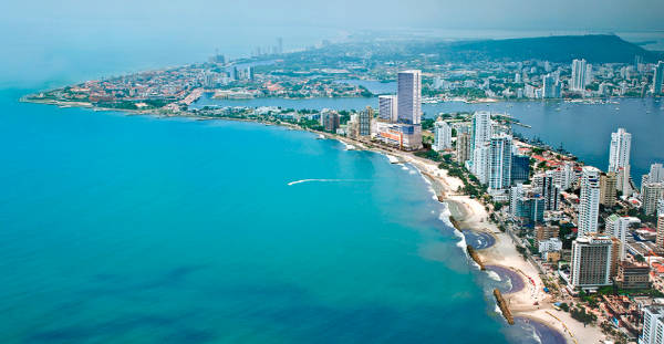 Le penisola di Bocagrande in Colombia.