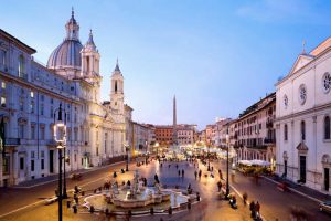 La bellissima Piazza Navona di Roma.