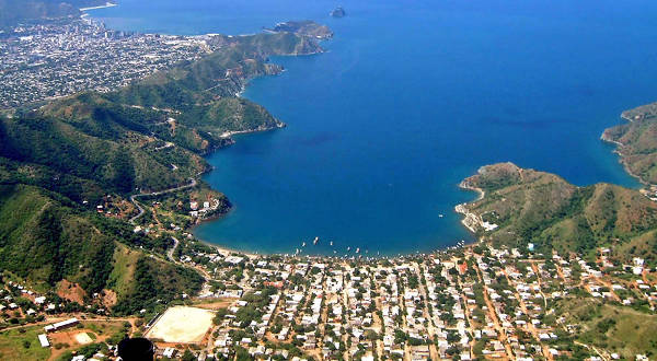 Panorama della costa di Santa Marta in Colombia.