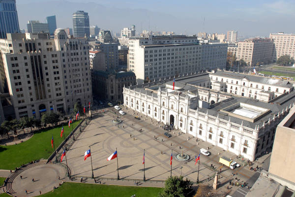 Da vedere a Santiago, il palazzo che ospita il presidente della Repubblica del Cile.