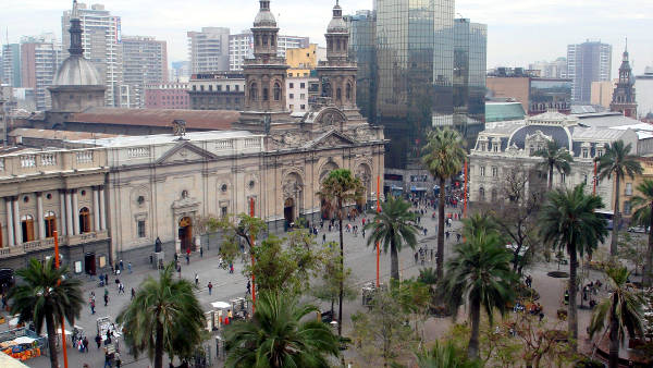 Plaza de Armas, il centro di Santiago del Cile.