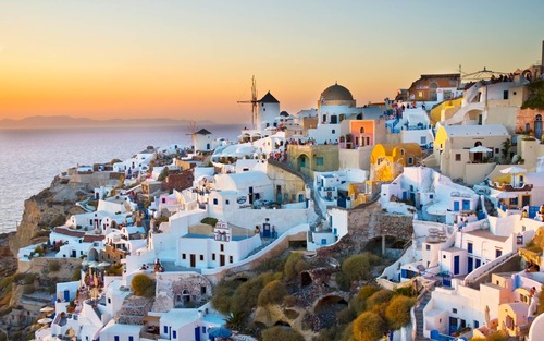 Santorini, tramonto a Oia.