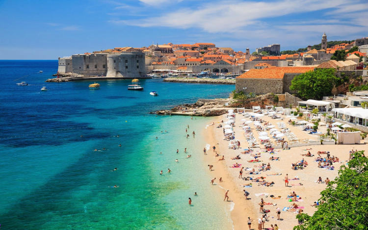 Spiaggia in Croazia, Banje a Dubrovnik.