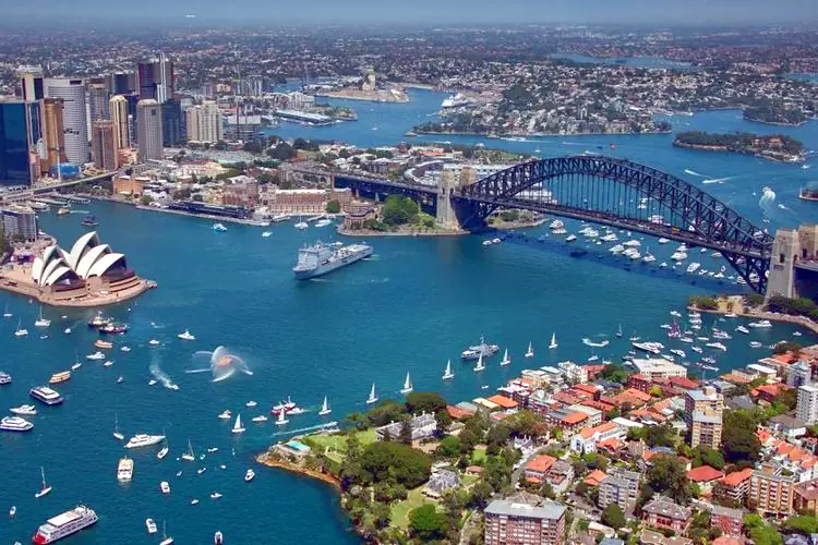 La meravigliosa baia di Sydney in Australia.