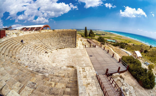 L'antico Teatro Romano nel sito archeologico di Kourion.