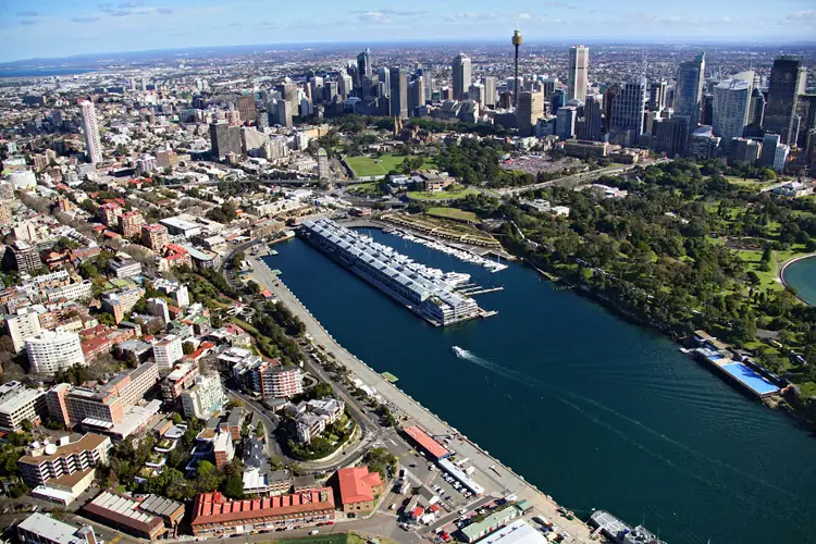 La bella zona di Wooloomooloo Wharf da visitare a Sydney.